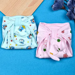 Moms Home Infants Set of 2 Printed Cotton Cloth Cushioned Nappies-49