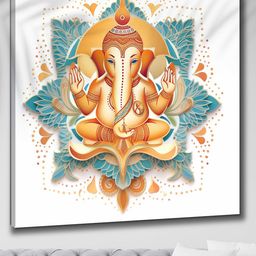 Myntra Elegant Homes Beige & Blue 1 Piece Canvas Religious Wall Art-image-101