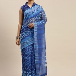 Mitera Blue Printed Bandhani Saree-picture-28