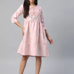 Readiprint Fashions Floral Embroidered Fit & Flare Dress-image-39