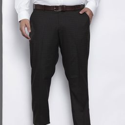 Hardsoda by The Indian Garage Co Men Plus Size Checked Formal Trousers-picture-0