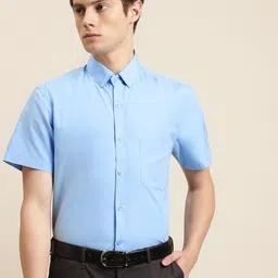 SOJANYA Men Blue Pure Cotton Classic Regular Fit Solid Formal Shirt-image-61