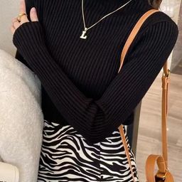 Alamode By Akanksha Women Black Champel StatementTurtleneck Sweater-image-49
