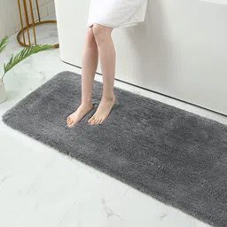 LUXEHOME INTERNATIONAL Sensuous Grey 1900 GSM Rectangular Bath Rug-7