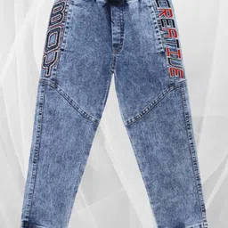 CREMLIN CLOTHING Boys Blue Heavy Fade Stretchable Jogger Jeans-image-57
