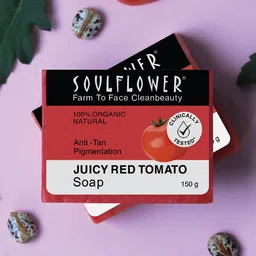 Soulflower Sustainable Unisex Pack of 2 Juicy Red Tomato Soaps-0