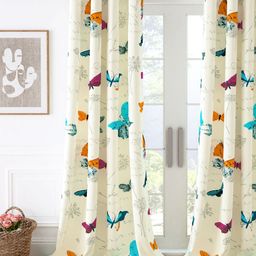 Story@home White & Pink Printed Room Darkening Long Door Curtain-51