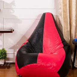 THREADVIBE LIVING Pink & Black Double Shaded Teardrop Bean Bag With Bean-image-65