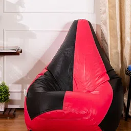 THREADVIBE LIVING Pink & Black Double Shaded Teardrop Bean Bag With Beans-picture-56