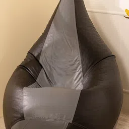 THREADVIBE LIVING Black & Grey Double Shaded Teardrop Bean Bag With Bean-27