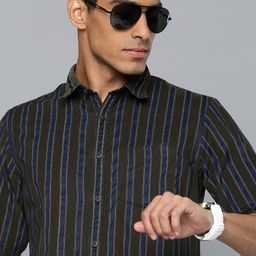 Indian Terrain Corduory Chiseled Striped Casual Shirt-image-31