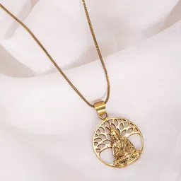 Studio One Love Women Brass-Plated Contemporary-Shaped Pendant With Chain-58