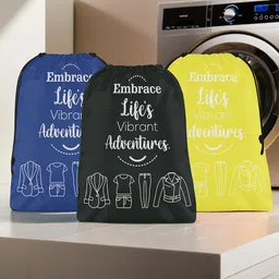 Aura Yellow & Blue 3 Pieces Printed Storage Bag Water Resistant Organisers-image-64