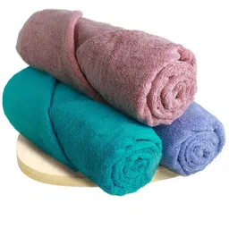 Heelium Set Of 3 Solid 600 GSM Quick Absorbent Super Soft Bamboo Bath Towels-6