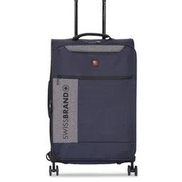 SWISS BRAND Navy Blue Solid Utah Soft-Sided Cabin Trolley Bag-image-55