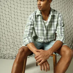 Hubberholme Men Classic Tartan Checked Textured Fabric Oversized Casual Shirt-image-24