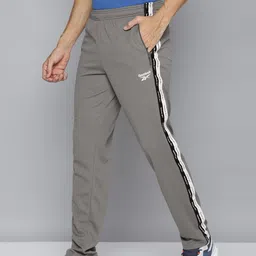 Reebok Men Grey Self Design WF Speedwick Track Pants with Taping Detail-image-49