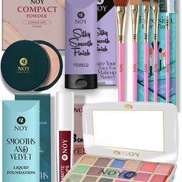 NOY Set Of 10 Compact, Lipstick, Primer, Lipstick & Eyeshadow Makeup Combo-15
