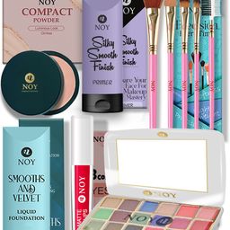 NOY Set Of 10 Compact, Lipstick, Primer, Lipstick & Eyeshadow Makeup Combo-48