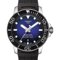 TISSOT Men Navy Blue Seastar 1000 Powermatic 80 Swiss Automatic Analogue Watch T1204071704100-picture-11