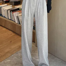 StyleCast Women Solid Loose Fit High-Rise Flat-Front Easy Wash Regular Trousers-image-58