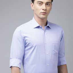 Van Heusen Men Pure Cotton Micro Checks Opaque Printed Formal Shirt-image-39
