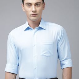Van Heusen Men Pure Cotton Micro Checks Opaque Printed Formal Shirt-image-96