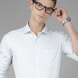 Park Avenue Slim Fit Ethnic Motifs Printed Pure Cotton Formal Shirt-image-64
