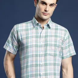 Hancock Men Slim Fit Checked Formal Shirt-image-42