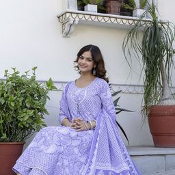 Anouk Women Floral Printed Beads and Stone Pure Cotton Kurta Set With Dupatta-picture-26