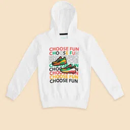 Pantaloons Junior Boys White Printed Hooded Pure Cotton Sweatshirt-picture-4