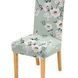 HOUSE OF QUIRK Green Printed Super Stretchable Removable Chair Cover-image-94