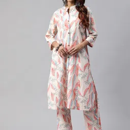 Readiprint Fashions Floral Printed Pure Cotton Kurta with Trousers-image-21
