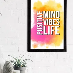 eCraftIndia White & Pink Quote Printed Satin Matt Texture Framed UV Wall Art-image-37