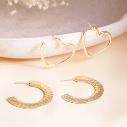 TOKYO TALKIES X rubans FASHION ACCESSORIES Set of 2 Gold Plated Classic Studs Earrings-35