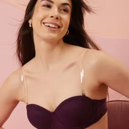 Clovia Purple Solid Lightly Padded Underwired Balconette Bra-BR1925P1532B-27