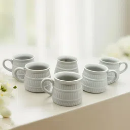 laghima jadon Grey Textured Ceramic Matte Cups Set of Cups and Mugs image 4
