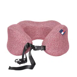 Tommy Hilfiger Red Melange Effect Form-Responsive Memory Foam Neck Support Travel Pillow image 3