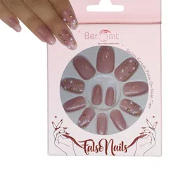 BEROMT Set Of 12 Salon Finish Press On Nail Tip With Application Kit - Shade- 781 image 3