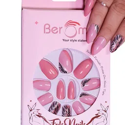 BEROMT Set Of 12 Salon Finish Press On Nail Tip With Application Kit - Shade- BFN315FN image 3