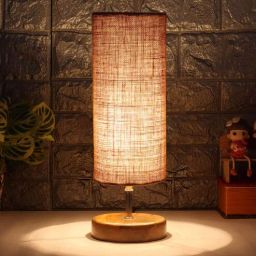 new era Antique Beige Jute Shade Table Lamp With Wood Base-picture-35