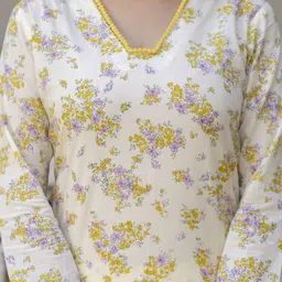Anouk Rustic Floral Printed Square Neck Pure Cotton Kurta with Pyjama & Dupatta image 2