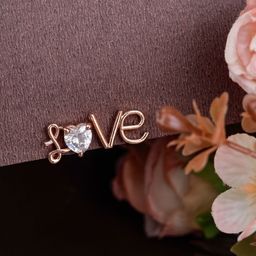 AccessHer Rose Gold Plated American Diamond Studded Studs Earrings-55