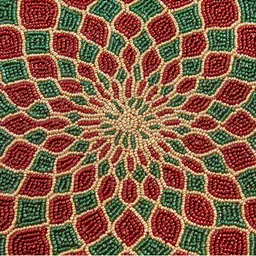 Home Centre Corsica Moksha Red & Green Beaded Round Table Placemats image 3