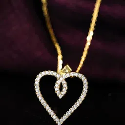 Rubans Women 22K Gold-Plated Chain Necklace With Heart Pendant-image-66