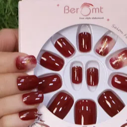 BEROMT Set Of 12 Salon Finish Press On Nail Tip With Application Kit - Shade- BFN679CN image 2