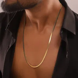 The Roadster Lifestyle Co. Men 18 KT Gold-Plated Textured Chain-picture-24