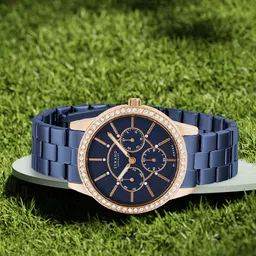 STRAND BY OBAKU Women Blue Brass Embellished Dial & Blue Straps Analogue Watch S707LMVLSL-image-6