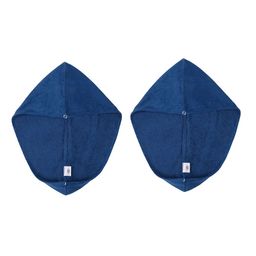 Creeva Luxury Teal-Blue 2 Pieces Pure Cotton 380 GSM Anti Bacterial Hair Wrap Towels-image-44