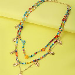 Carlton London Multicoloured Rose Gold-Plated Layered Necklace-image-37